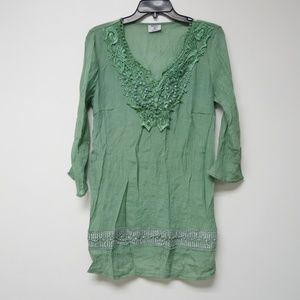 Mad Style beaded Boho style long sleeve tunic top